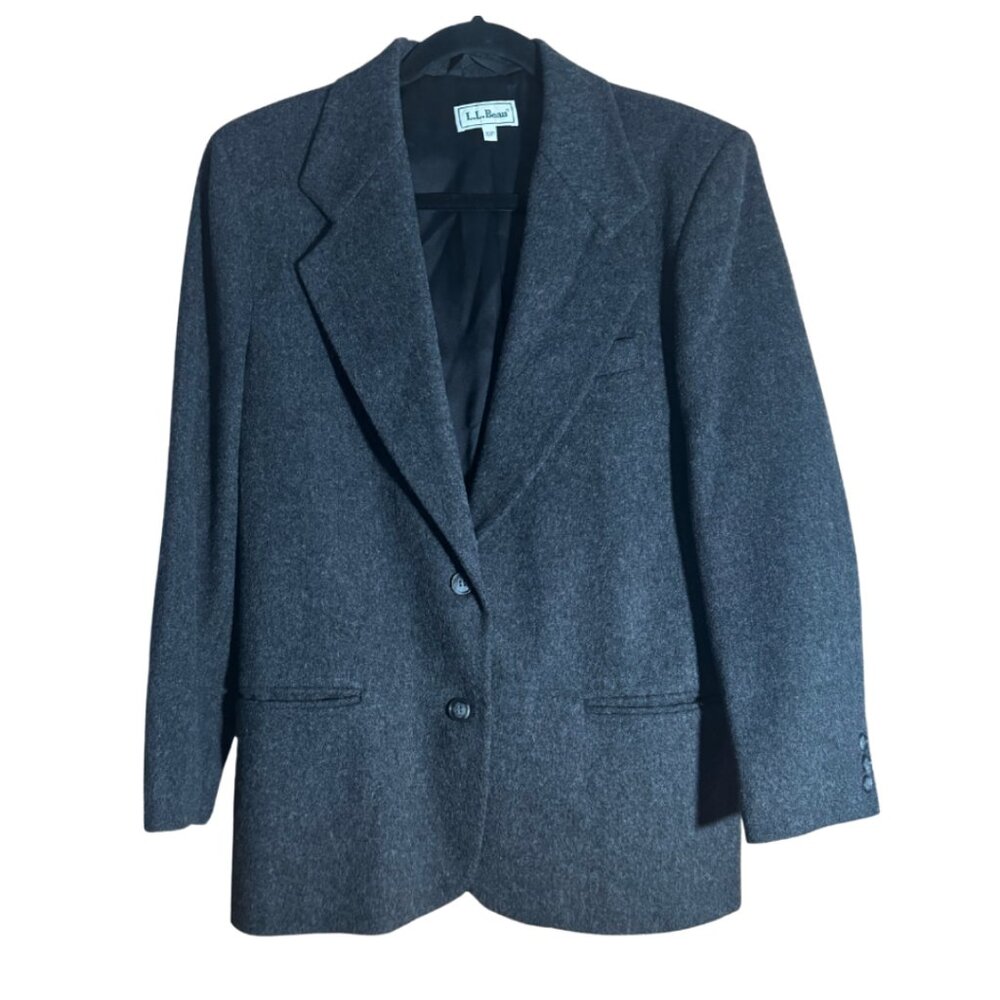 L.L. Bean Women's Charcoal Gray Wool Blazer